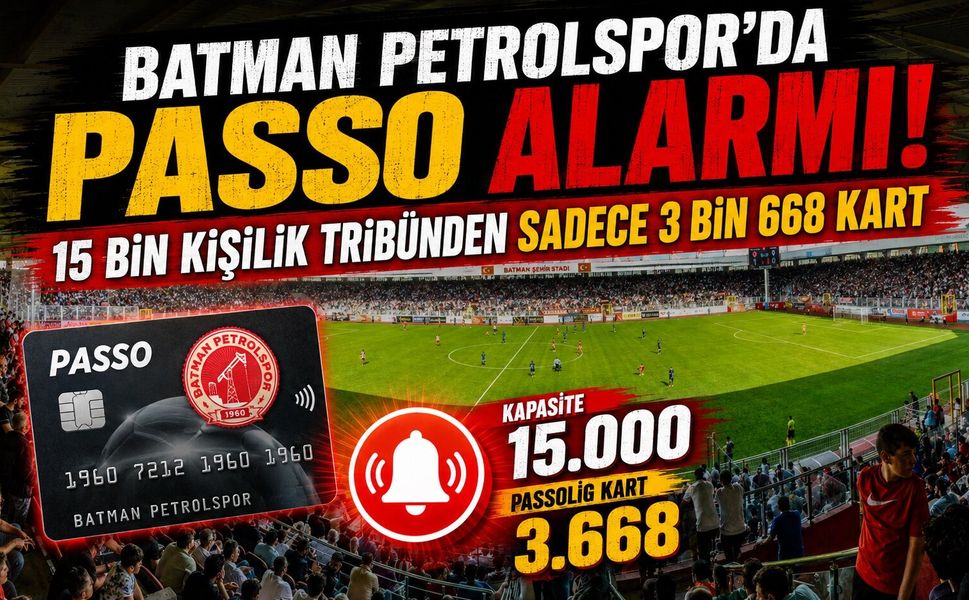 Batman Petrolspor’da Passo Alarmı! 15 Bin Kişilik Tribünden Sadece 3 Bin 668 Kart