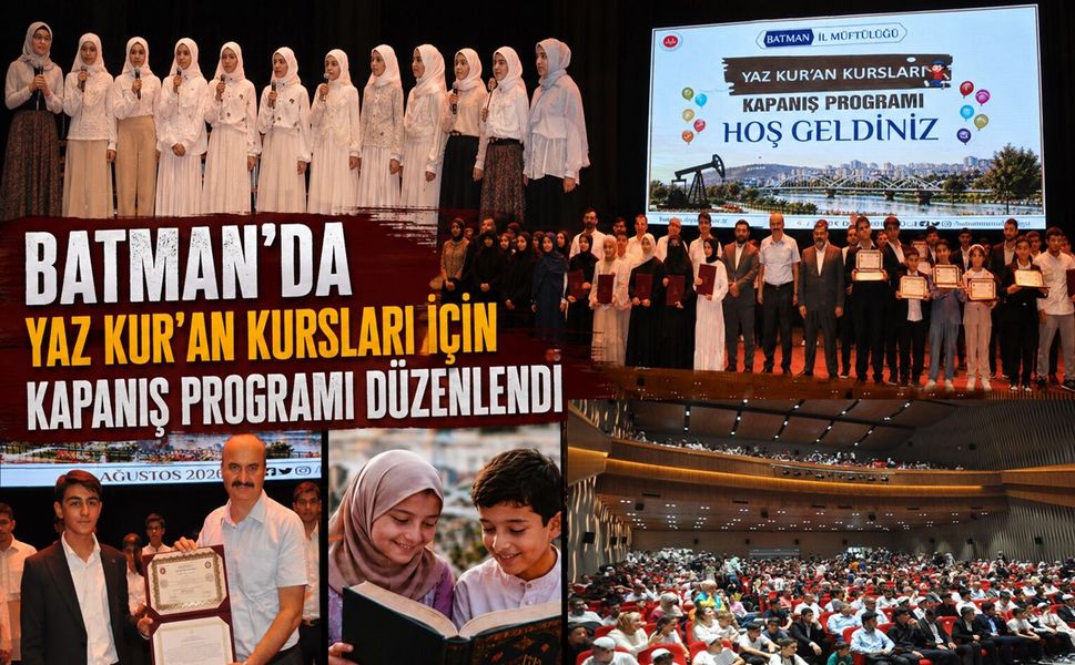 Batman’da Yaz Kur’an Kursları İçin Kapanış Programı Düzenlendi