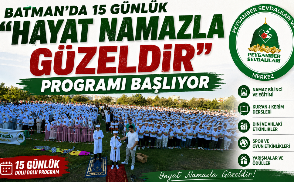 Batman’da 15 Günlük “Hayat Namazla Güzeldir” Programı Başlıyor