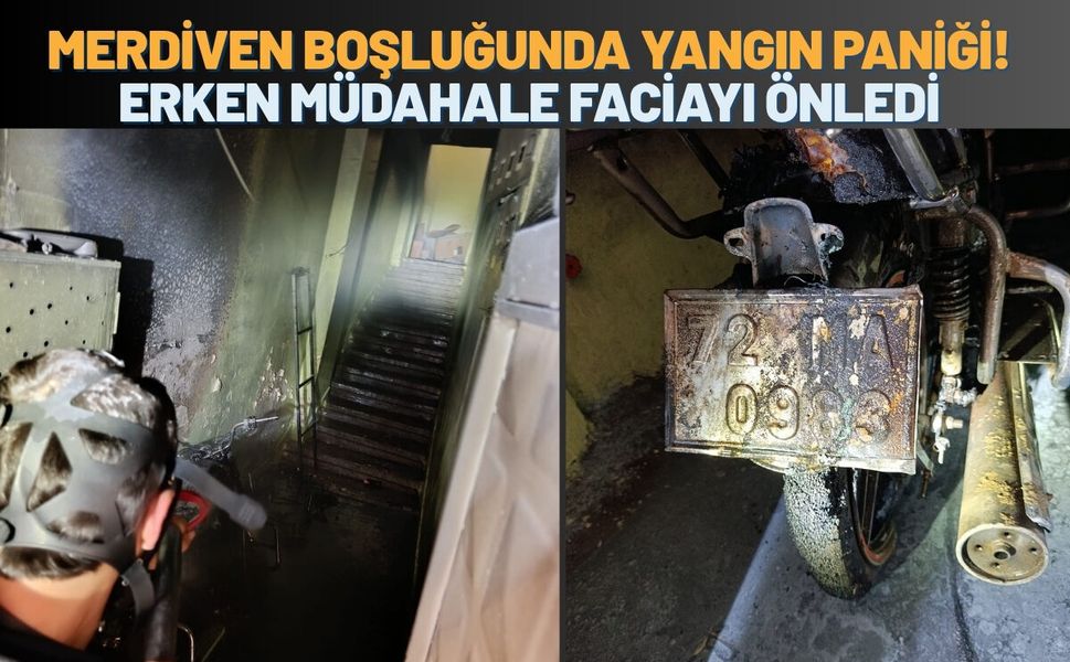 Batman'da Apartman Merdiven Boşluğunda Yangın Paniği! Erken Müdahale Faciayı Önledi