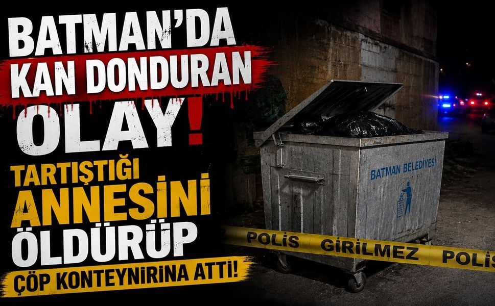 Batman’da Kan Donduran Olay! Tartıştığı Annesini Öldürüp Çöp Konteynırına Attı!