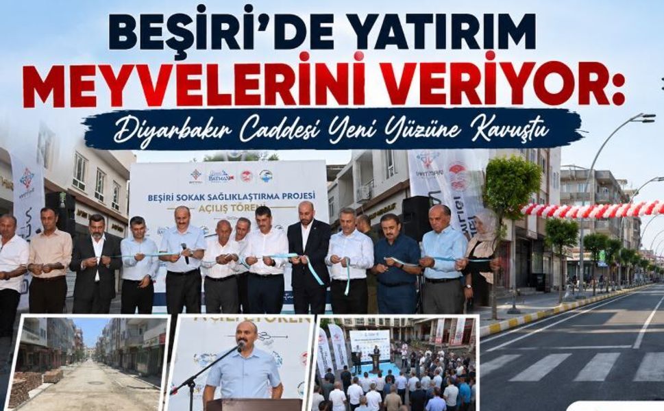 Beşiri’de Yatırım Meyvelerini Veriyor: Diyarbakır Caddesi Yeni Yüzüne Kavuştu