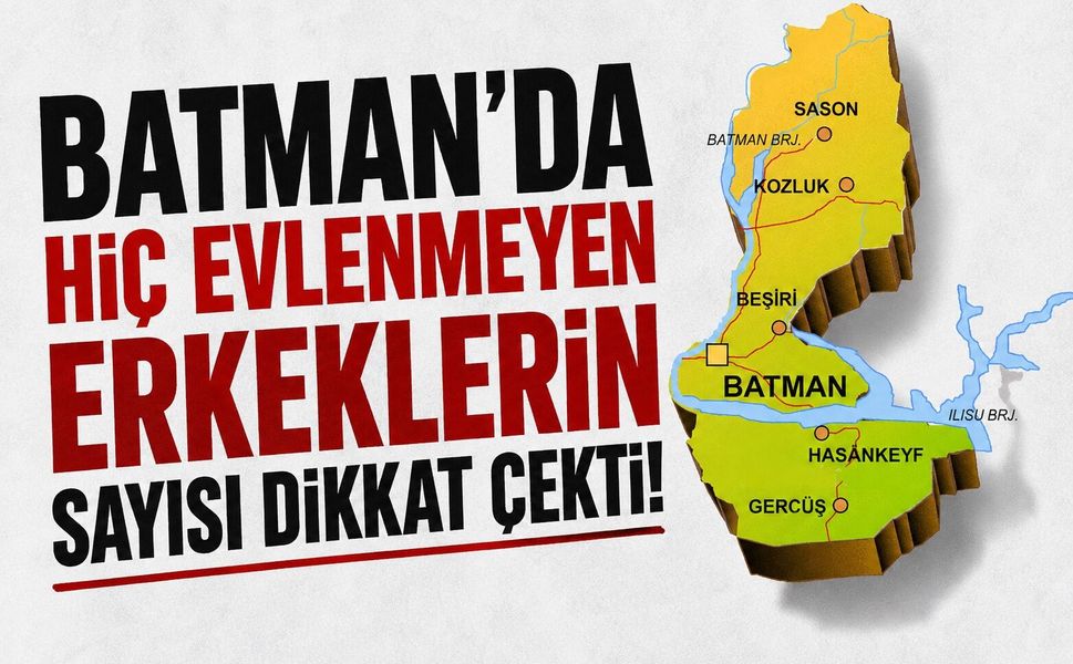 BATMAN’DA HİÇ EVLENMEYEN ERKEKLERİN SAYISI DİKKAT ÇEKTİ
