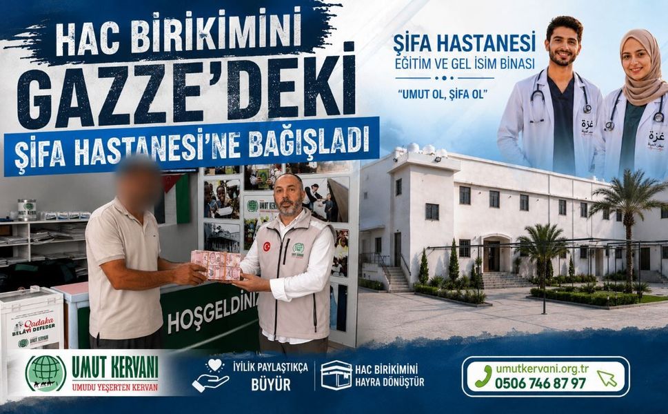 Hac Birikimini Gazze’deki Şifa Hastanesi’ne Bağışladı