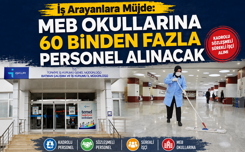 İş Arayanlara Müjde: MEB Okullarına 60 Binden Fazla Personel Alınacak