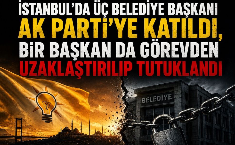 İstanbul'da Üç Belediye Başkanı AK Parti'ye Katıldı, Bir Başkan da Görevden Uzaklaştırılıp Tutuklandı
