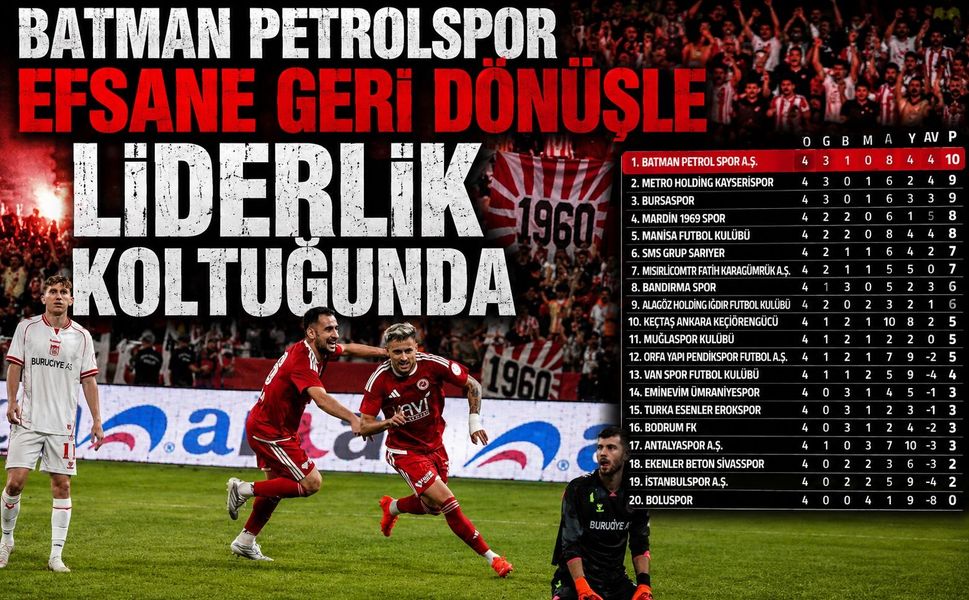 Batman Petrolspor Efsane Geri Dönüşle Liderlik Koltuğunda