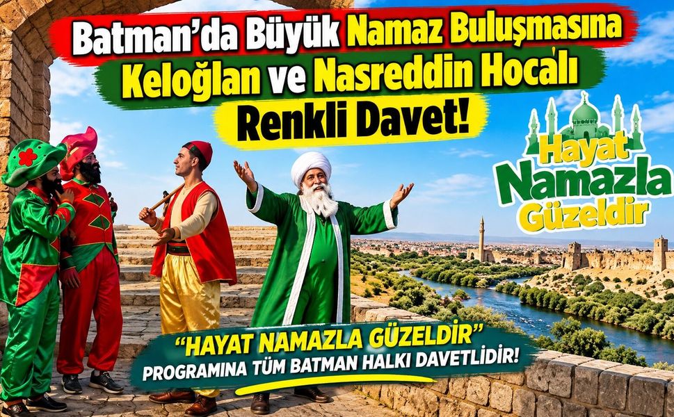 Batman’da Büyük Namaz Buluşmasına Keloğlan ve Nasreddin Hoca'lı Renkli Davet!