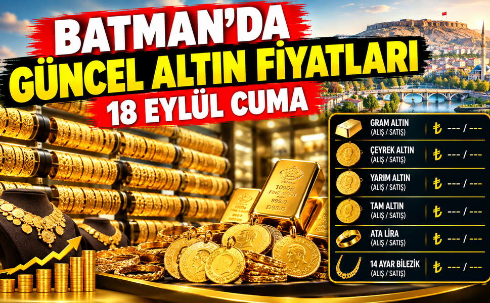 BATMAN’DA GÜNCEL ALTIN FİYATLARI – 18 EYLÜL CUMA