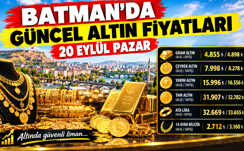 BATMAN’DA GÜNCEL ALTIN FİYATLARI – 20 EYLÜL PAZAR