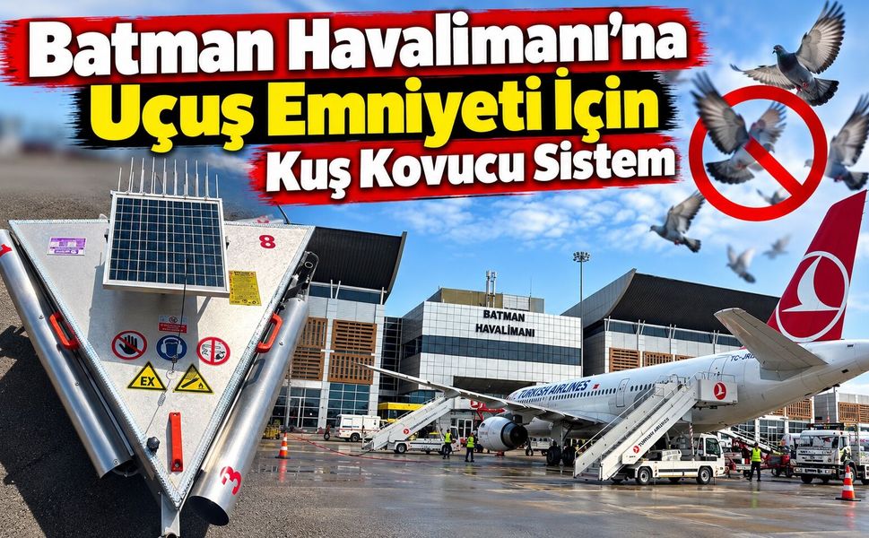 Batman Havalimanı’na Uçuş Emniyeti İçin Kuş Kovucu Sistem
