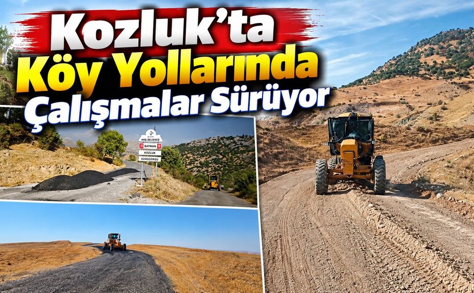 Kozluk’ta Köy Yollarında Çalışmalar Sürüyor