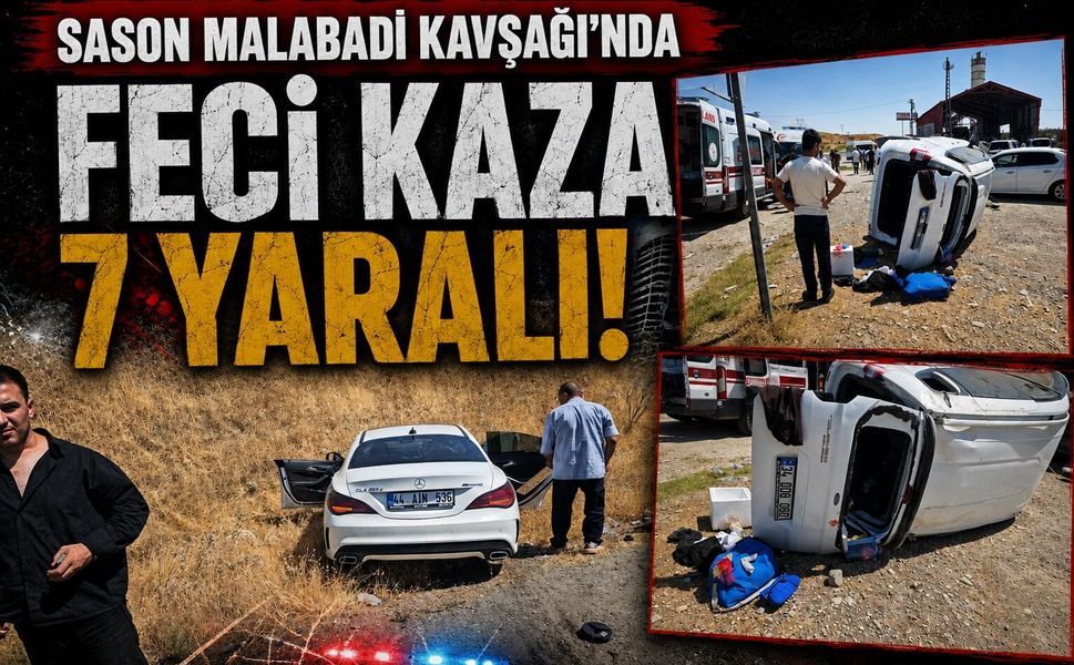Sason Malabadi Kavşağı’nda Feci Kaza 7 Yaralı!