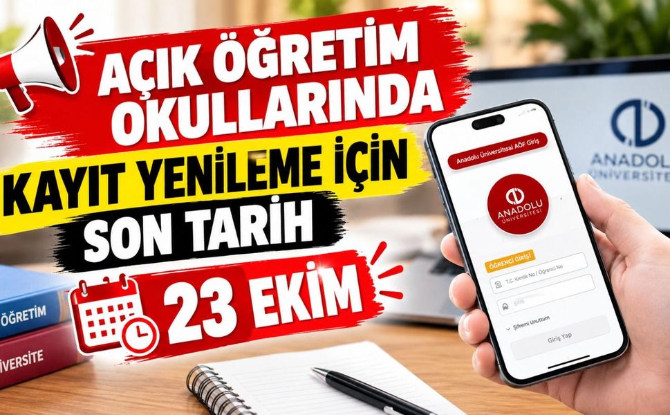 Açık Öğretim Okullarında Kayıt Yenileme İçin Son Tarih 23 Ekim