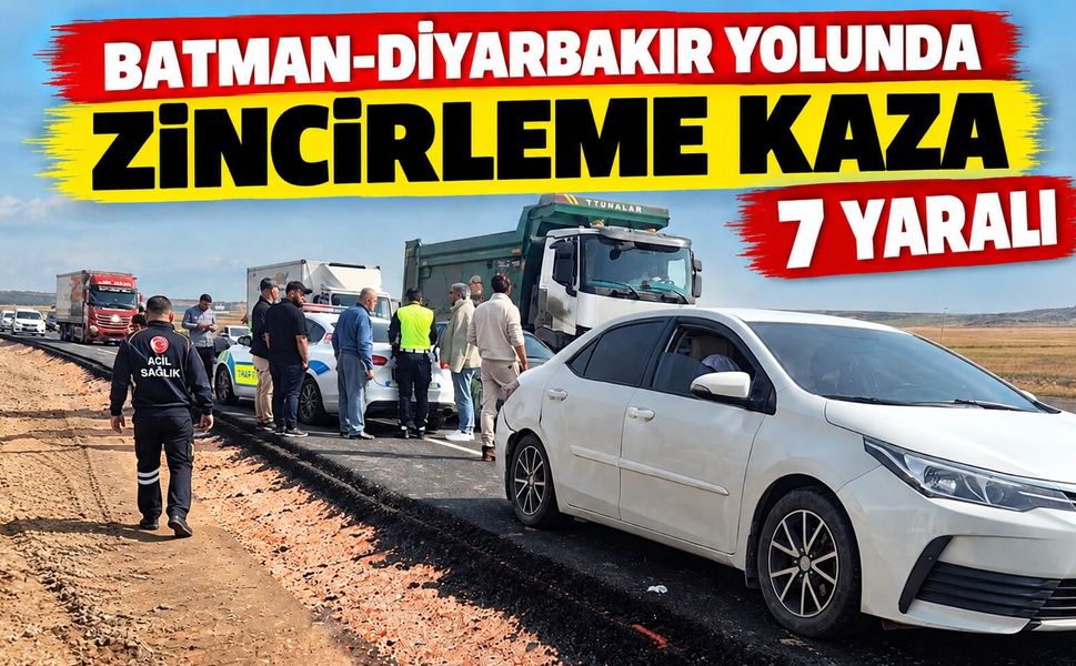 Batman-Diyarbakır Yolunda Zincirleme Kaza: 7 Yaralı