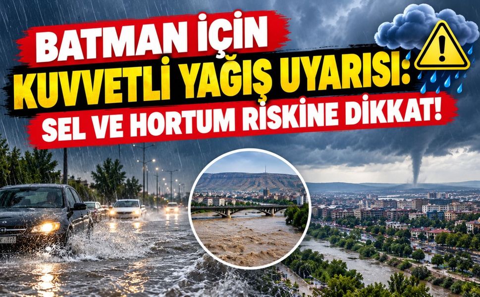 Batman İçin Kuvvetli Yağış Uyarısı: Sel ve Hortum Riskine Dikkat!