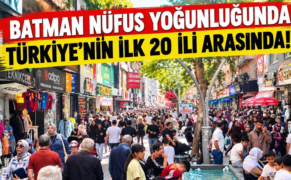 Batman Nüfus Yoğunluğunda Türkiye’nin İlk 20 İli Arasında!