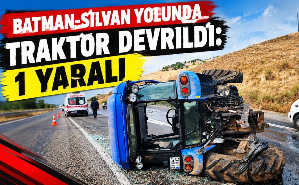 Batman-Silvan Yolunda Traktör Devrildi: 1 Yaralı