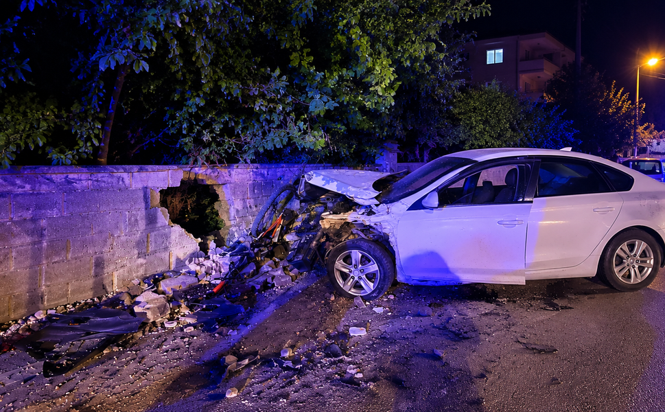 Batman’da Korkutan Kaza: Otomobil Duvara Girdi