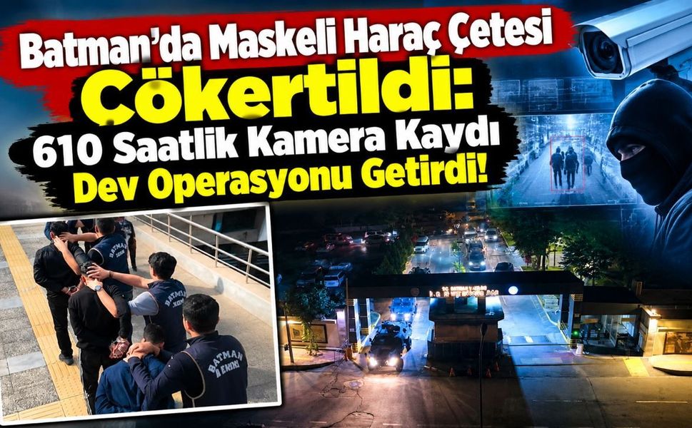Batman’da Maskeli Haraç Çetesi Çökertildi: 610 Saatlik Kamera Kaydı Dev Operasyonu Getirdi!