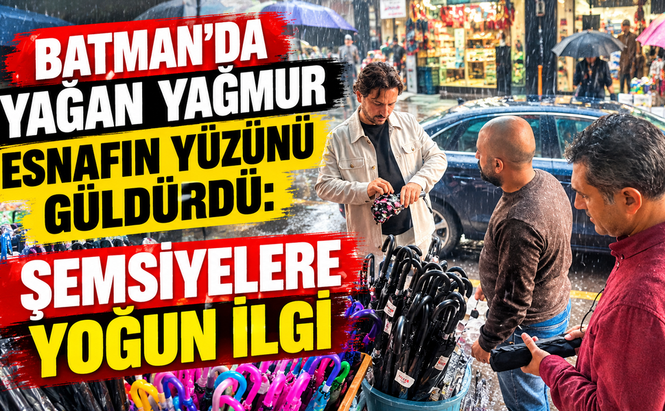 Batman’da Yağan Yağmur Esnafın Yüzünü Güldürdü: Şemsiyelere Yoğun İlgi