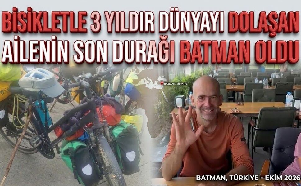 Bisikletle 3 yıldır Dünyayı Dolaşan Ailenin Son Durağı Batman Oldu