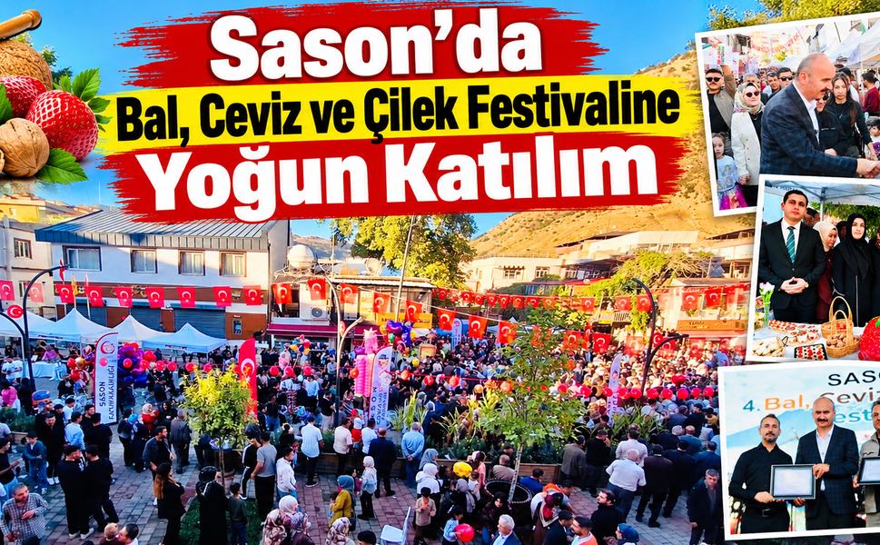 Sason’da Bal, Ceviz ve Çilek Festivaline Yoğun Katılım
