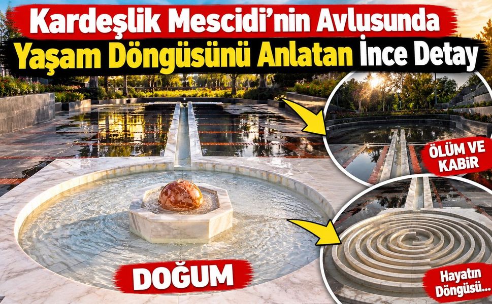 Kardeşlik Mescidi’nin Avlusunda Yaşam Döngüsünü Anlatan İnce Detay