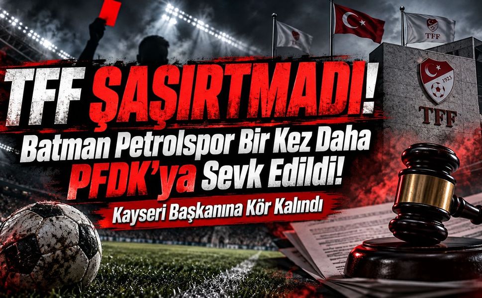 TFF Şaşırtmadı! Batman Petrolspor Bir Kez Daha PFDK’ya Sevk Edildi! Kayseri Başkanına Kör Kalındı