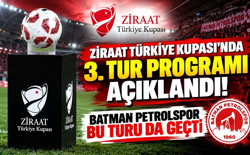 Ziraat Türkiye Kupası’nda 3. Tur Programı Açıklandı! Batman Petrolspor Bu Turu da Geçti