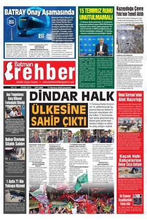 15 Temmuz 2026 Çarşamba